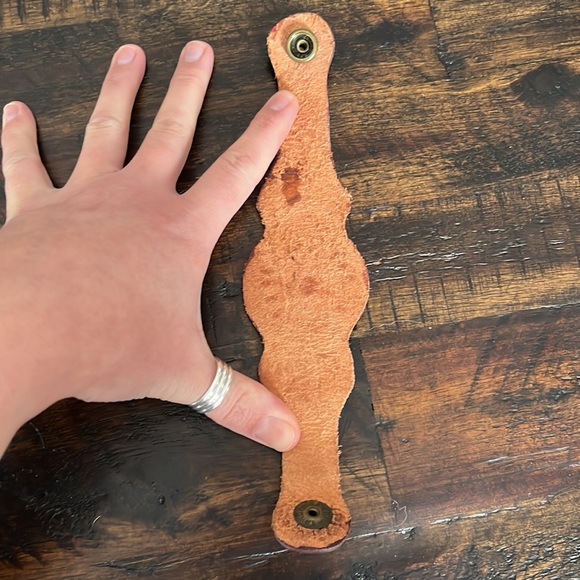 Handmade Painted Leather Cuff Bracelet - Picture 3 of 11